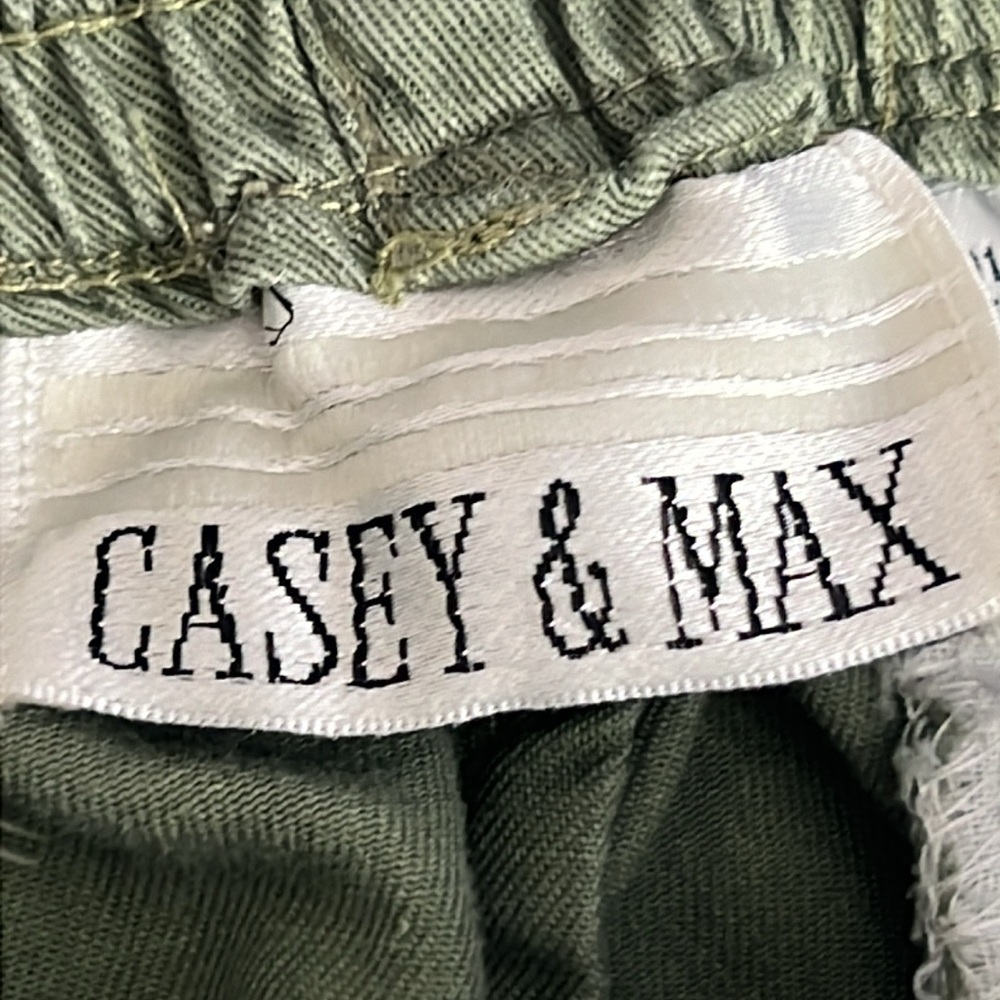 🌞 Casey & Max Vintage green casual elastic draw string capri trousers women 8 - Picture 6 of 16